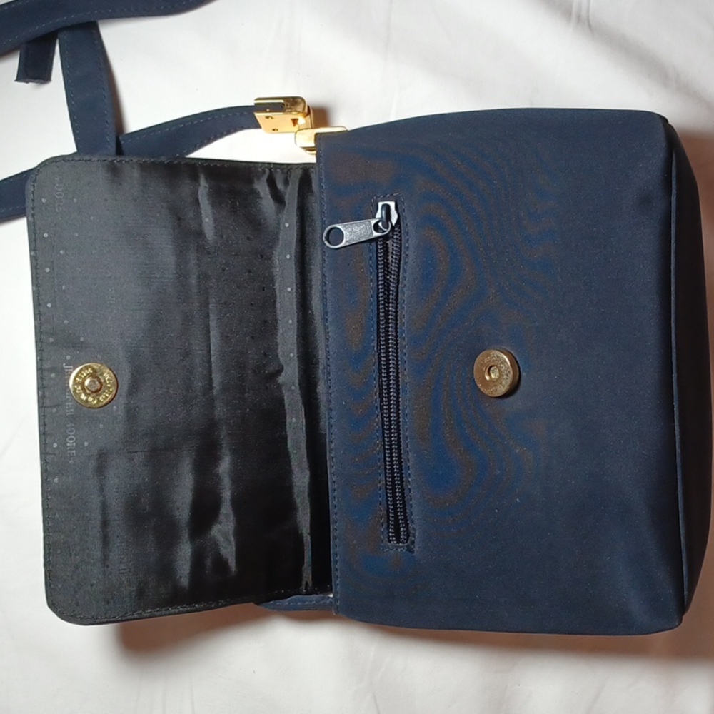 Jennifer Moore Navy Fabric Cross Body/Shoulder Bag - Picture 6 of 12